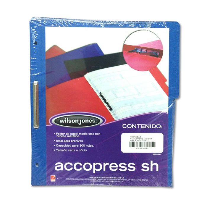 FOLDER CON BROCHE 8 CMS TAMAÑO CARTA AZUL OSCURO