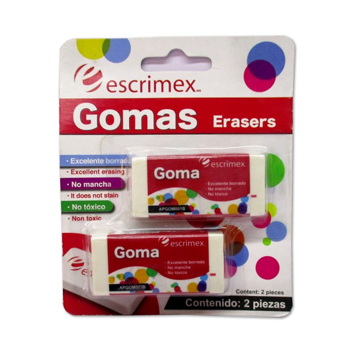 GOMA BLANCA ESCRIMEX BLISTER CON 2 PIEZAS