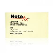 NOTAS ADHESIVAS 3X5 AMARILLO NOTE FIX