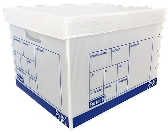 CAJA DE ARCHIVO MUERTO PLASTICO FORTEC TAMAÑO CARTA