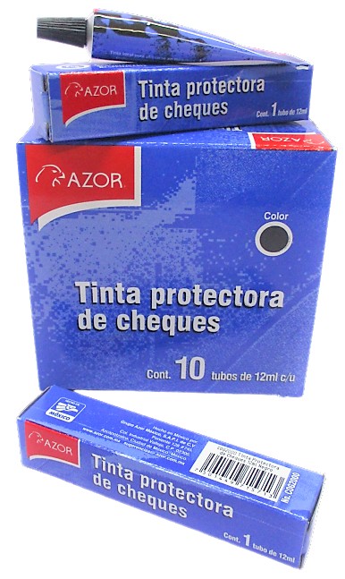TINTA PARA CHEQUES 12 ML NEGRO AZOR