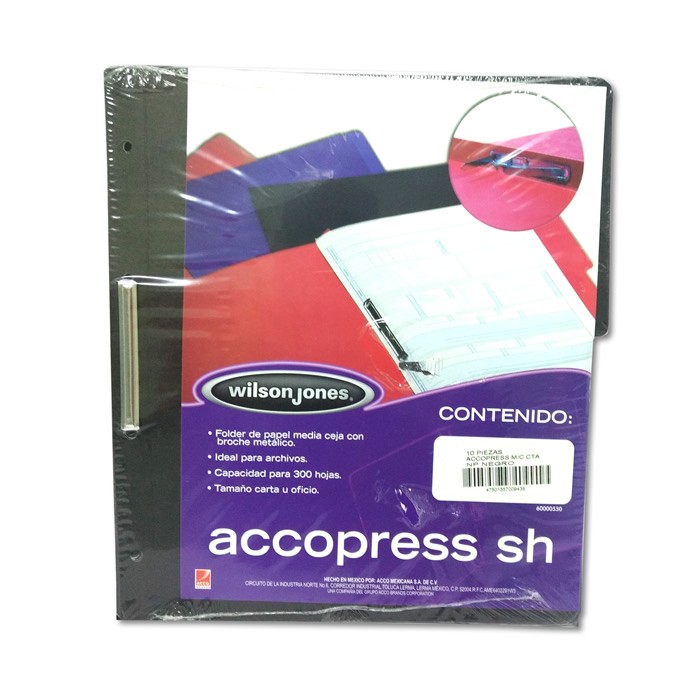 FOLDER CON BROCHE 8 CMS TAMAÑO CARTA NEGRO