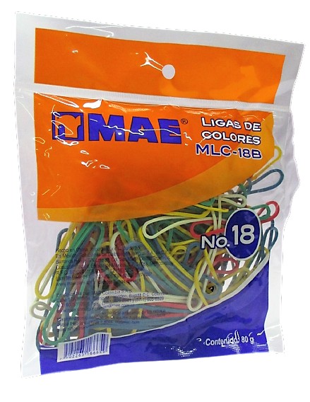 LIGA DE HULE DE COLORES MAE No 18