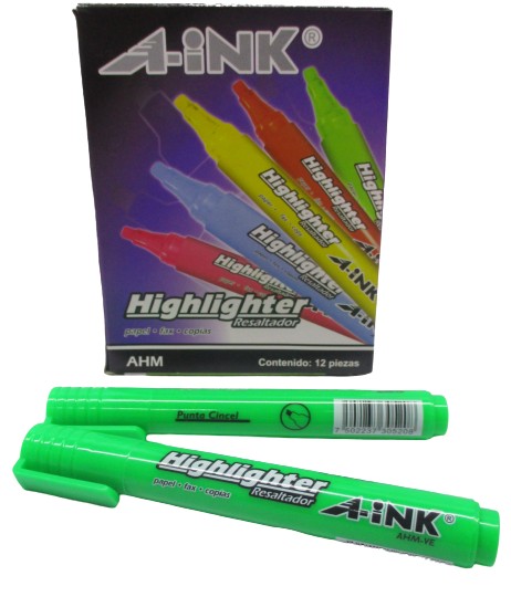 RESALTADOR DE TEXTOS VERDE A-INK