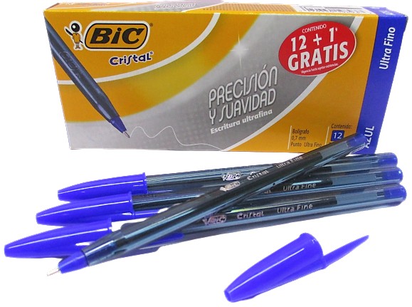 BOLIGRAFO BIC CRISTAL AZUL ULTRAFINO