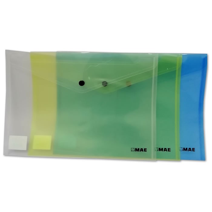 SOBRE DE PLASTICO CON BROCHE HORIZONTAL CARTA DE COLORES