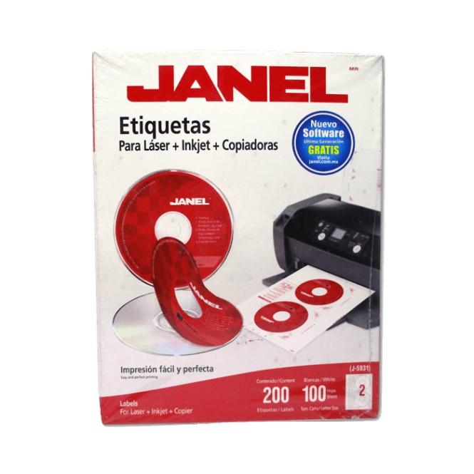 ETIQUETAS BLANCAS PARA LASER JANEL CON 100 HOJAS 1095931101