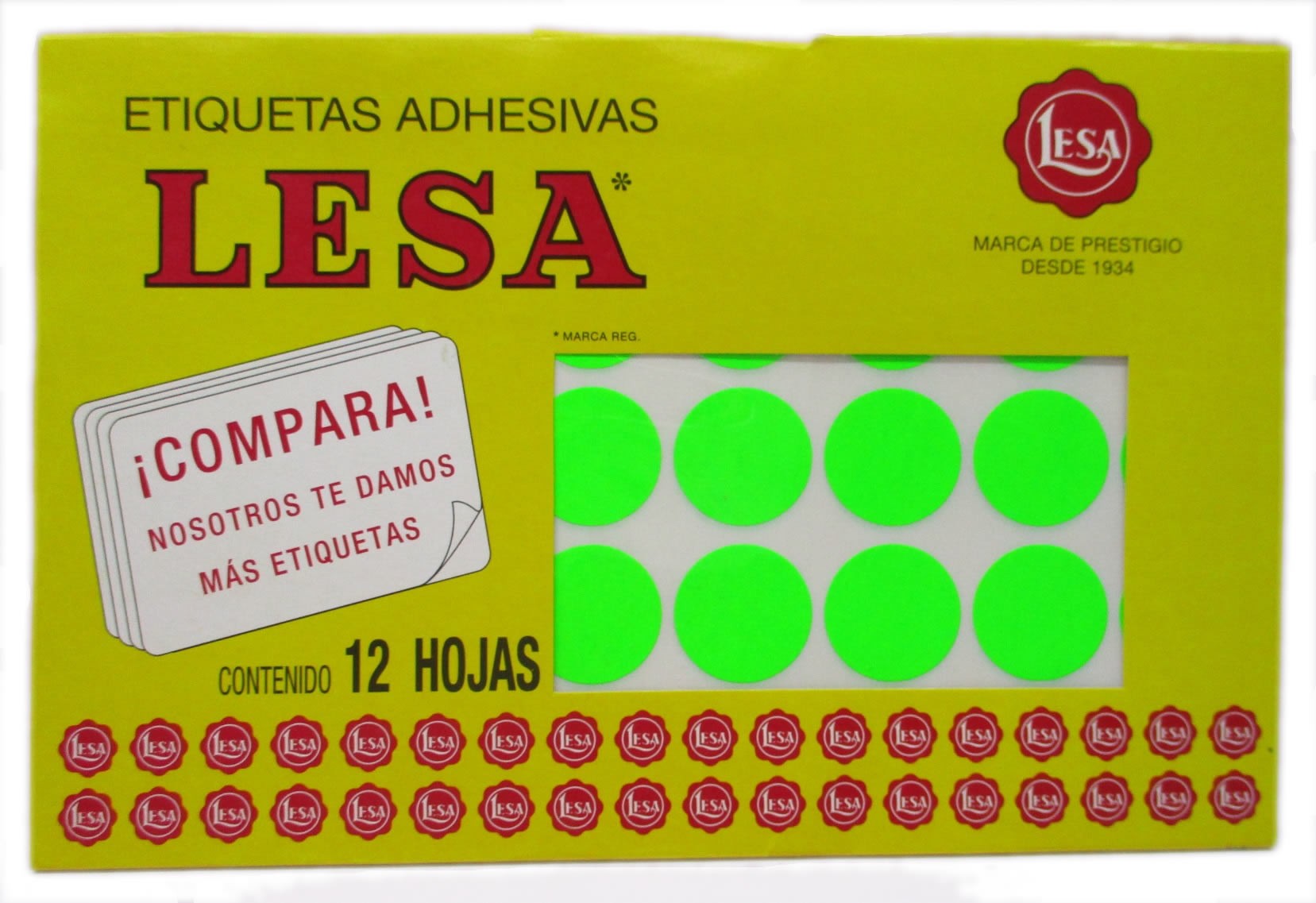 ETIQUETAS FLUORESCENTES VERDE LESA
