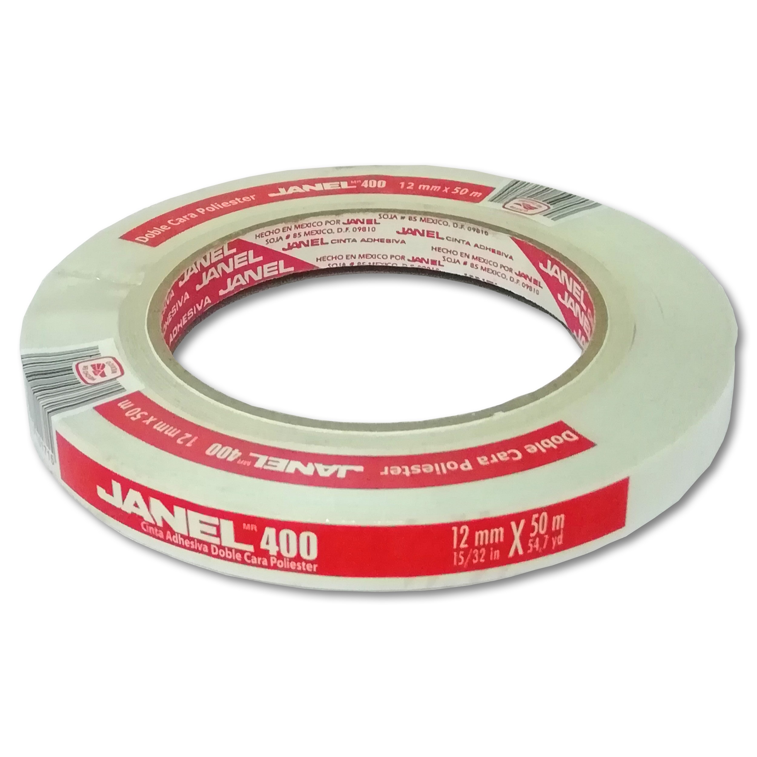 CINTA ADHESIVA DOBLE CARA JANEL  400 12 MM X 50 MTS