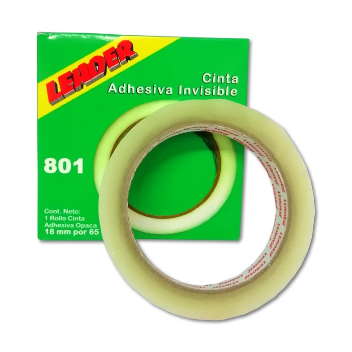CINTA ADHESIVA INVISIBLE LEADER MODELO 801 24 M M X 65 MTS