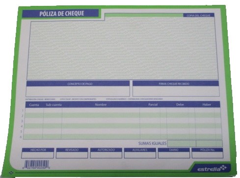 BLOCK POLIZA DE CHEQUES ORIGINAL ESTRELLA