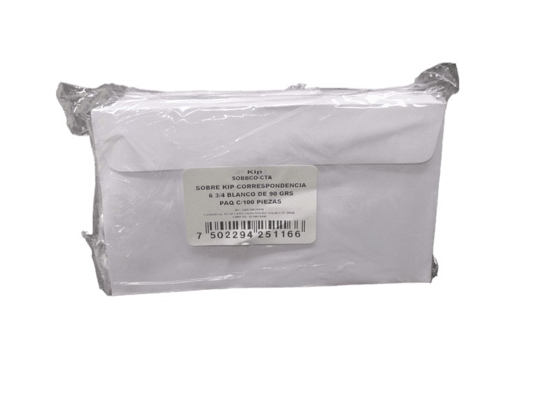 SOBRE BLANCO PARA CORRESPONDENCIA CARTA SIN VENTANA