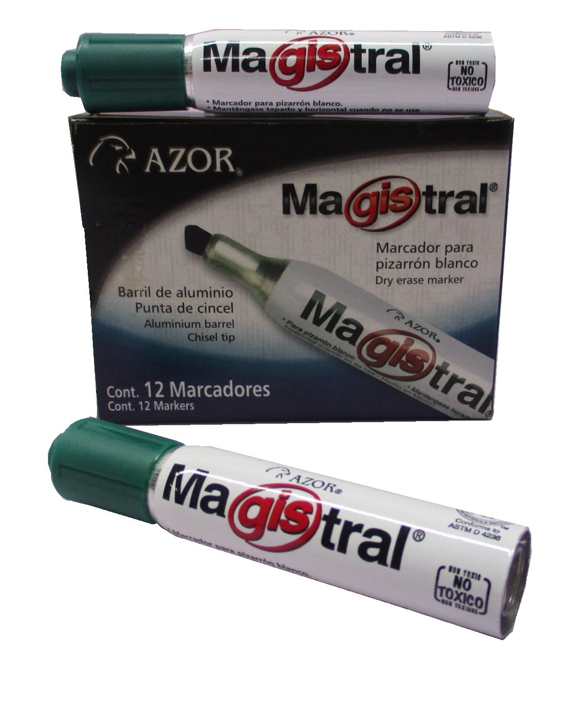 MARCADOR PARA PIZARRON MAGISTRAL ALUMINIO VERDE