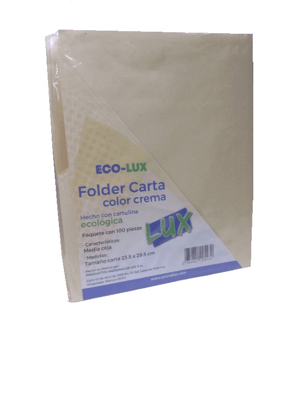 FOLDER TAMAÑO CARTA COLOR CREMA ECOLOGICO