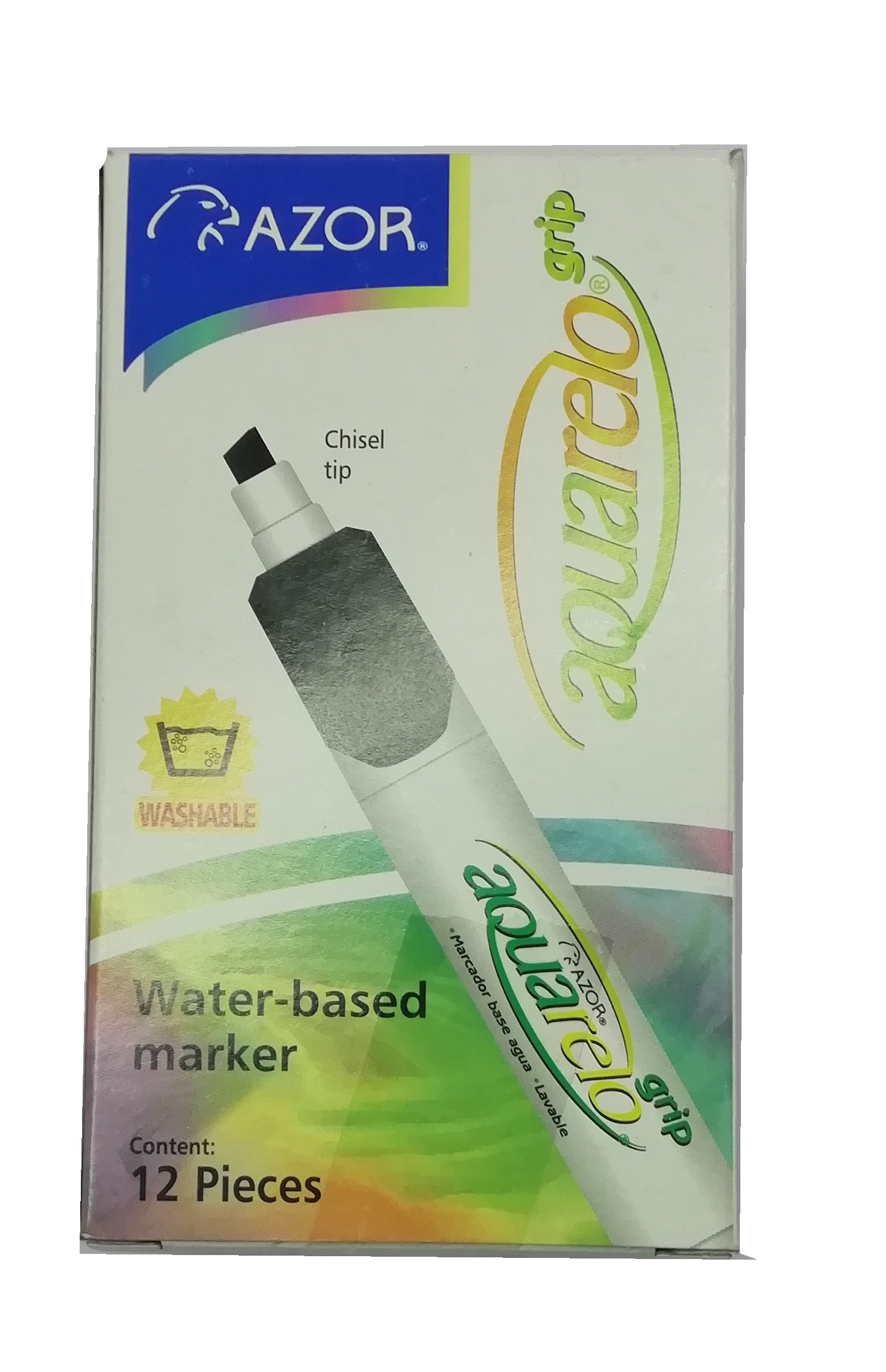 MARCADOR BASE DE AGUA AQUARELO GRIP NEGRO