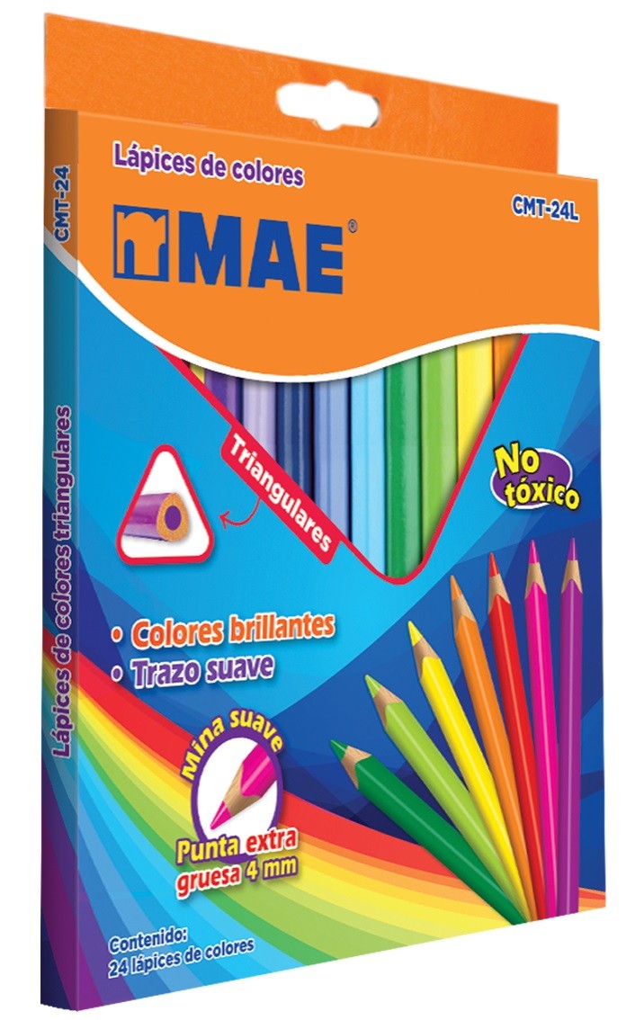 LAPICES DE COLORES TRIANGULAR MAE CON 24 COLORES
