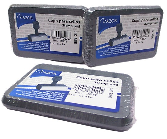 COJIN PARA SELLOS DE PLASTICO 0 SIN TINTA AZOR