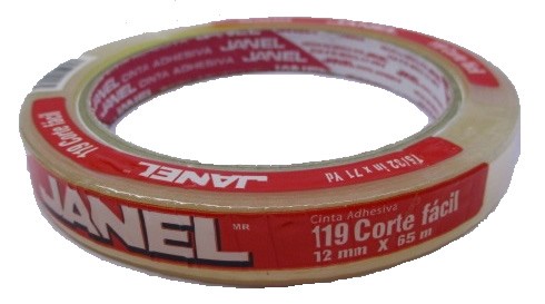 CINTA ADHESIVA JANEL 119 MEDIDA 12 MM X 65 MTS