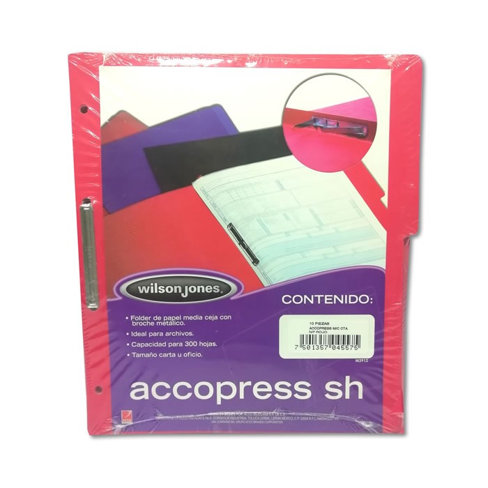 FOLDER CON BROCHE 8 CMS TAMAÑO CARTA ROJO