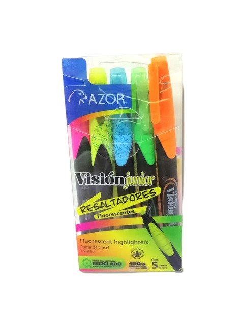 MARCADOR VISION JUNIOR CON 5 COLORES AZOR