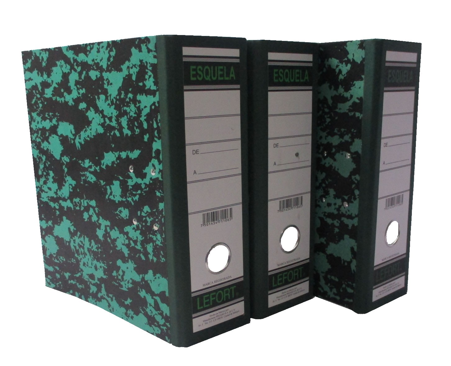 REGISTRADOR LEFORT TAMAÑO ESQUELA COLOR VERDE MARMOLEADO