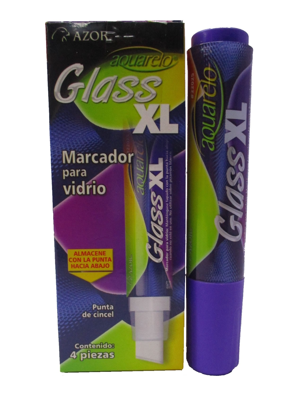 MARCADOR PARA VIDRIO AQUARELO GLASS XL DE AZOR COLOR VIOLETA
