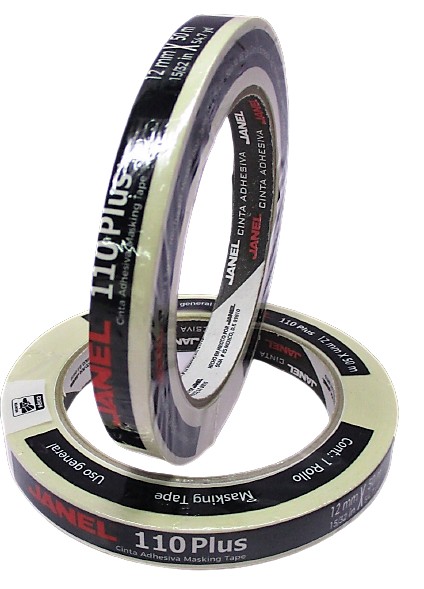 CINTA MASKING TAPE JANEL MODELO 110 PLUS 12 MM X 50 MTS