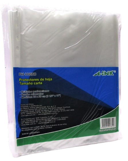 MICA PROTECTORA DE HOJAS A-INK TAMAÑO CARTA PH100DB