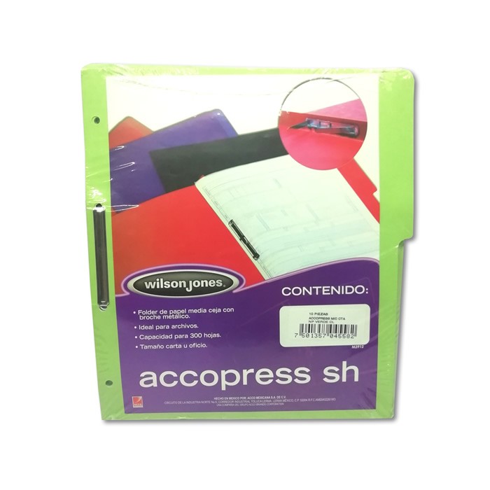 FOLDER CON BROCHE 8 CMS TAMAÑO CARTA VERDE CLARO