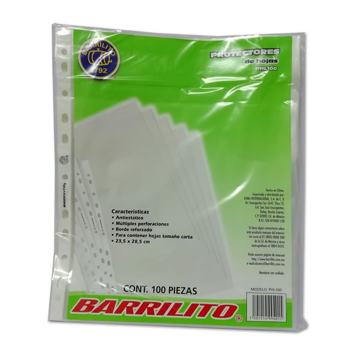 MICA PROTECTORA DE HOJAS BARRILITO TAMAÑO CARTA