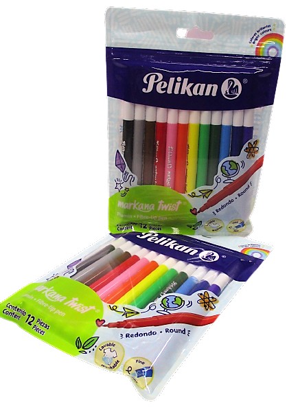 PLUMONES MARKANA CON 12 COLORES PELIKAN