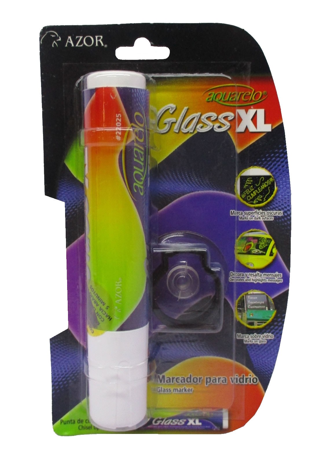 MARCADOR PARA VIDRIO AQUARELO GLASS XL DE AZOR COLOR BLANCOVIOLETA