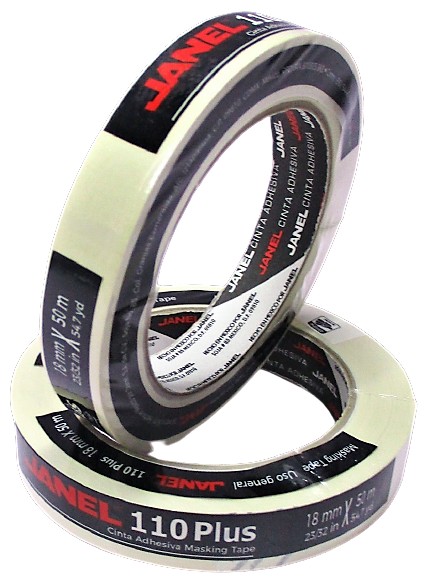 CINTA MASKING TAPE JANEL MODELO 110 PLUS 18 MM X 50 MTS