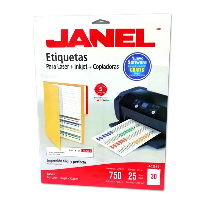 ETIQUETAS BLANCA CON INDICADOR DE COLOR PARA LASER JANEL