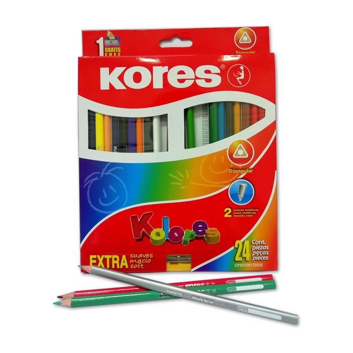 LAPICES DE COLORES TRIANGULAR KORES CON 24 COLORES