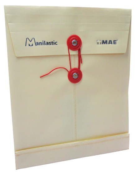 SOBRE DE PLASTICO MANILA CON RONDANA ESQUELA