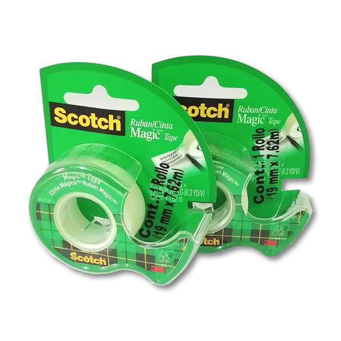 CINTA ADHESIVA MAGICA CON DESPACHADOR 3M 18 MM X 7.6 CM