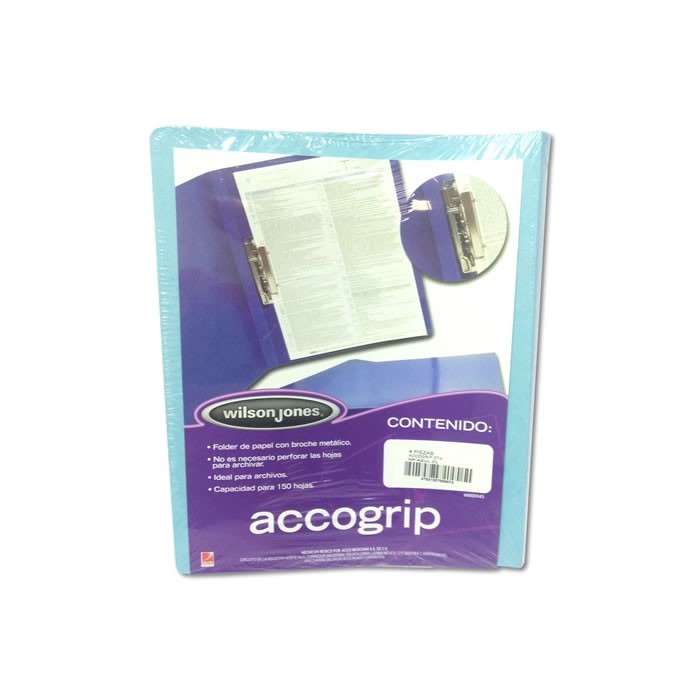 FOLDER CON PALANCA TAMAÑO CARTA AZUL CLARO