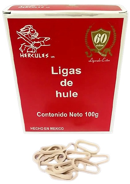 LIGA DE HULE NATURAL No 10 HERCULES EN CAJA