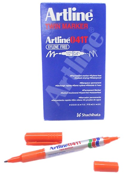 MARCADOR PERMANENTE DOBLE PUNTA NARANJA ARTLINE