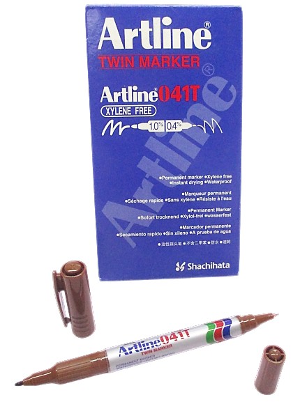 MARCADOR PERMANENTE DOBLE PUNTA CAFE ARTLINE