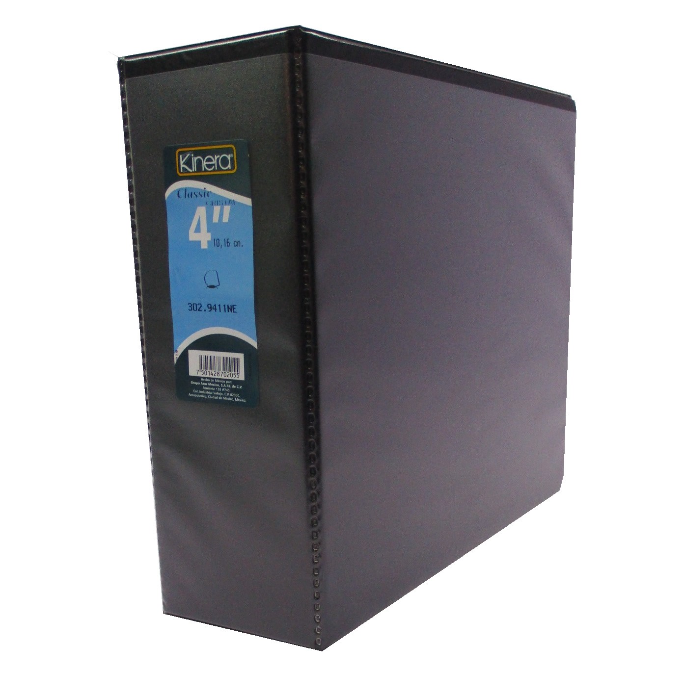 CARPETA NEGRA PANORAMICA KINERA T/CARTA HERRAJE D 4 PULGADAS