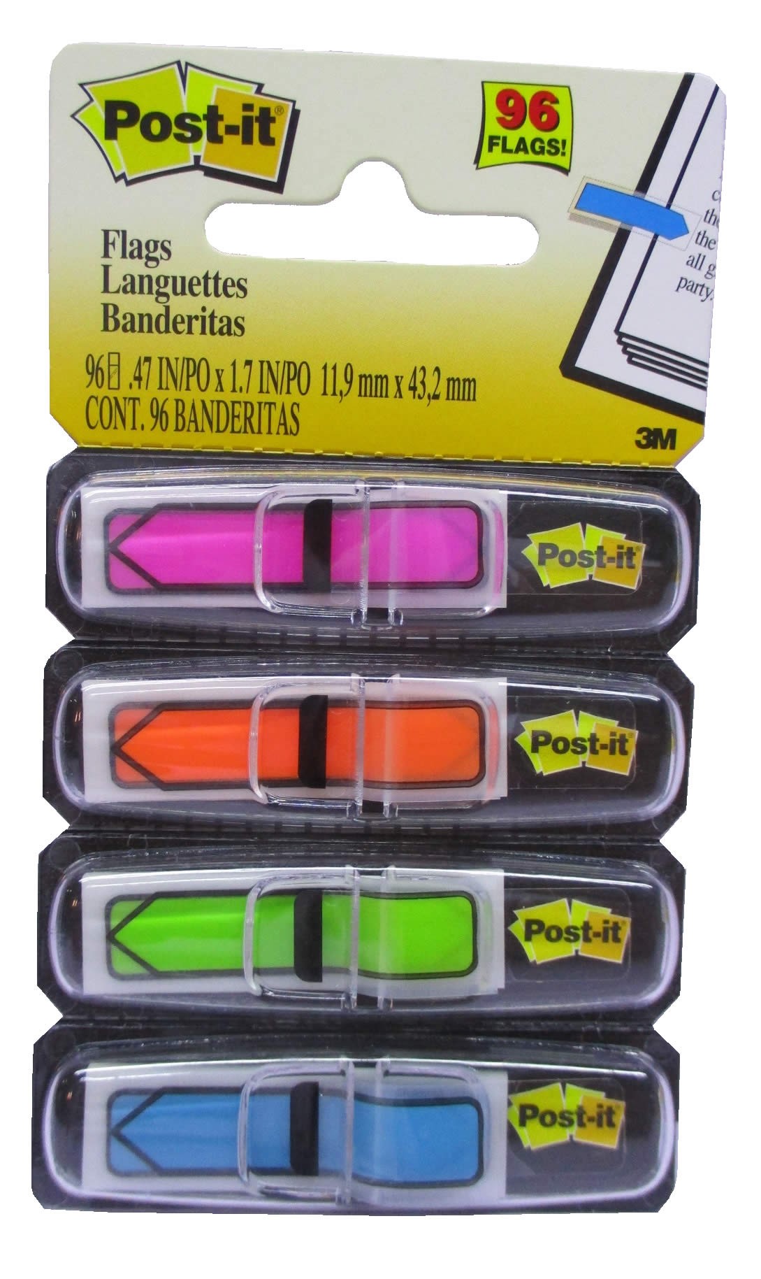 BANDERITAS SEÑALIZADORAS DE PAGINA FLECHA COLORES NEON