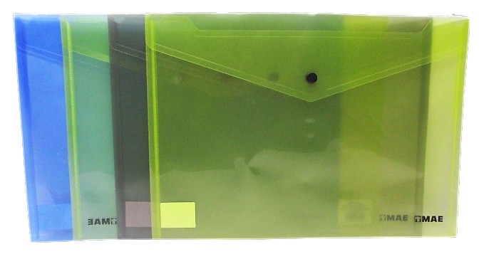 SOBRE DE PLASTICO CON BROCHE HORIZONTAL OFICIO DE COLORES