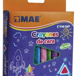CRAYON TRIANGULAR ESCOLAR CON 24 PIEZAS MAE