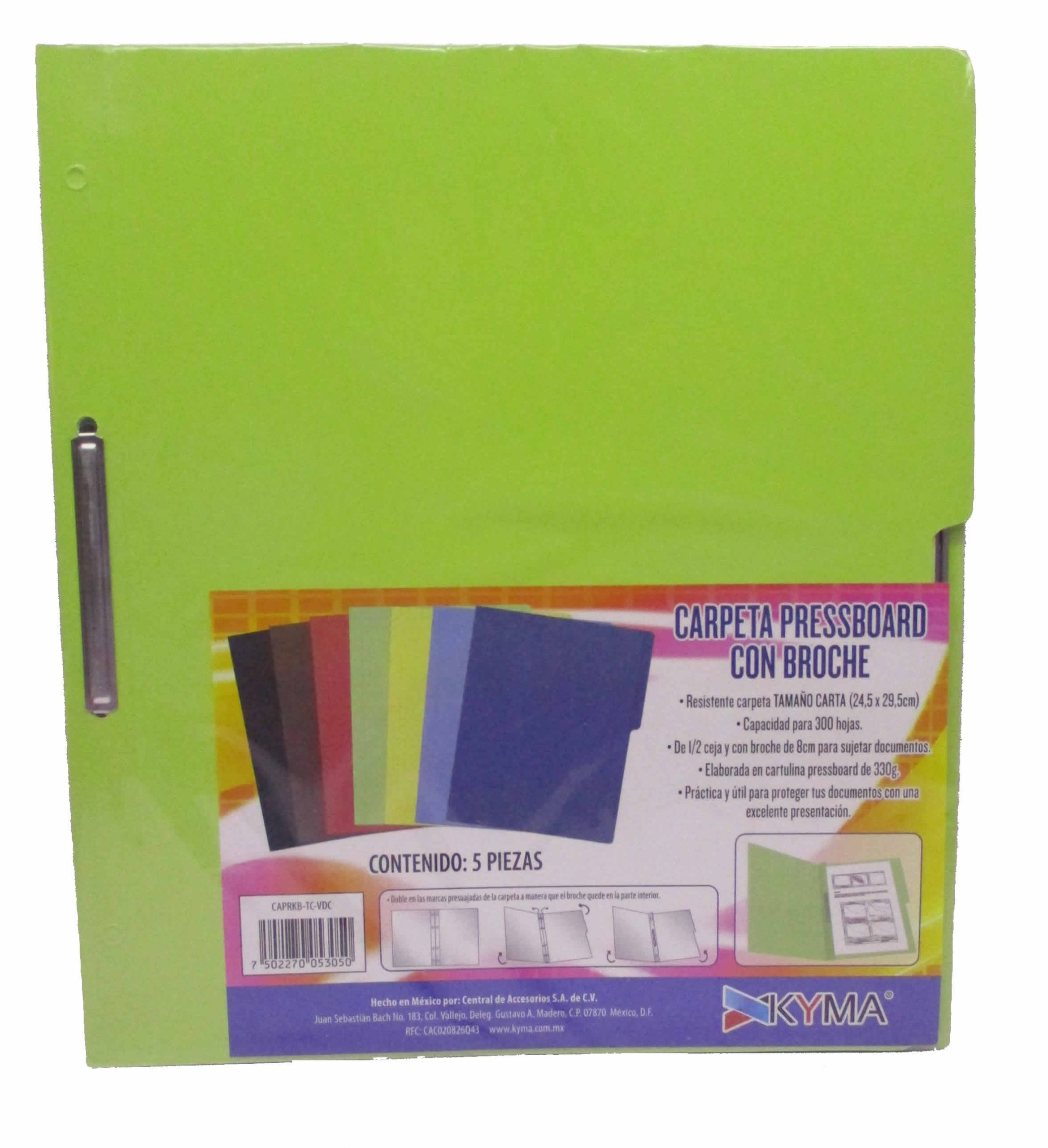 FOLDER CON BROCHE 8 CMS TAMAÑO CARTA VERDE CLARO