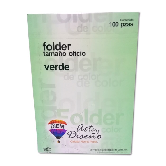 FOLDER TAMAÑO OFICIO COLOR VERDE