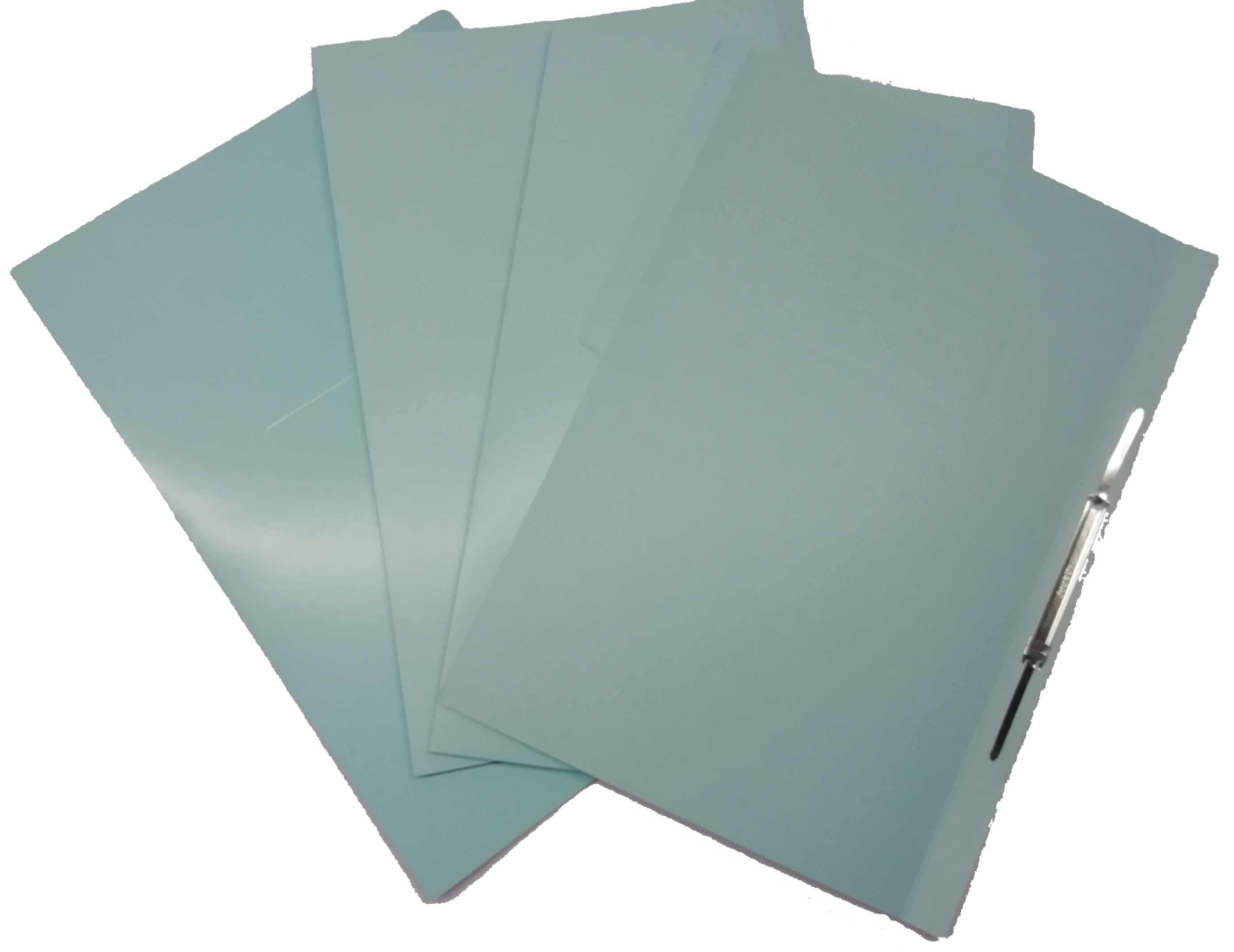 FOLDER CON BROCHE 8 CENTIMETROS TAMAÑO OFICIO AZUL CLARO