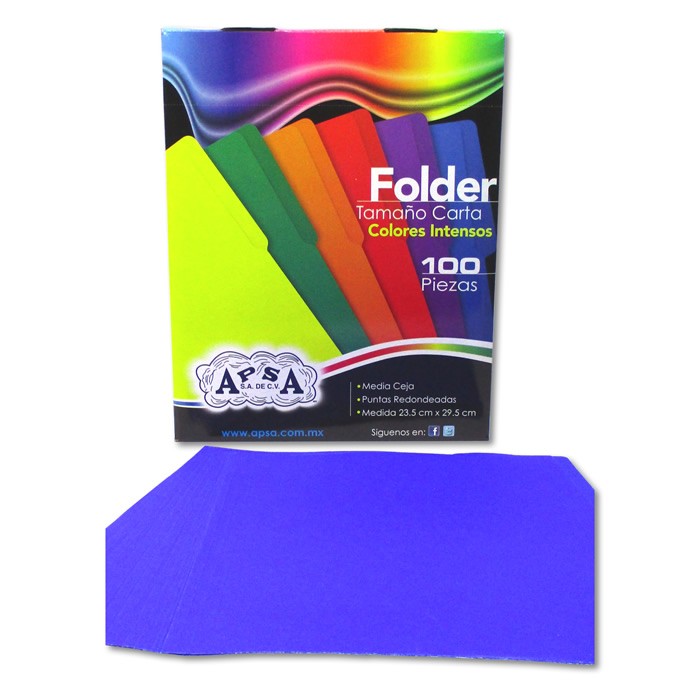 FOLDER TAMAÑO CARTA COLOR AZUL INTENSO