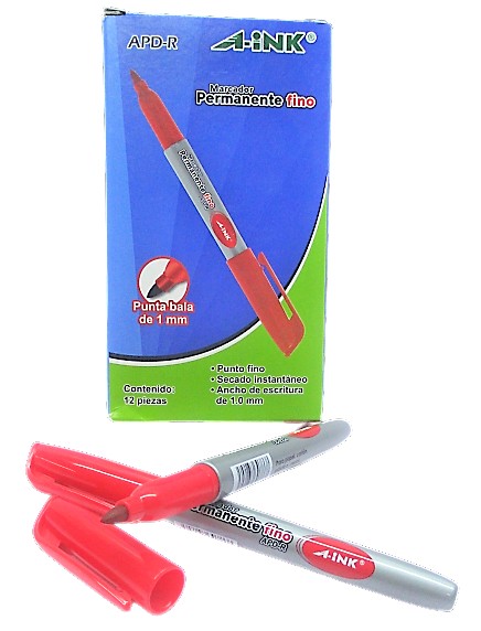 MARCADOR PERMANENTE ROJO A-INK